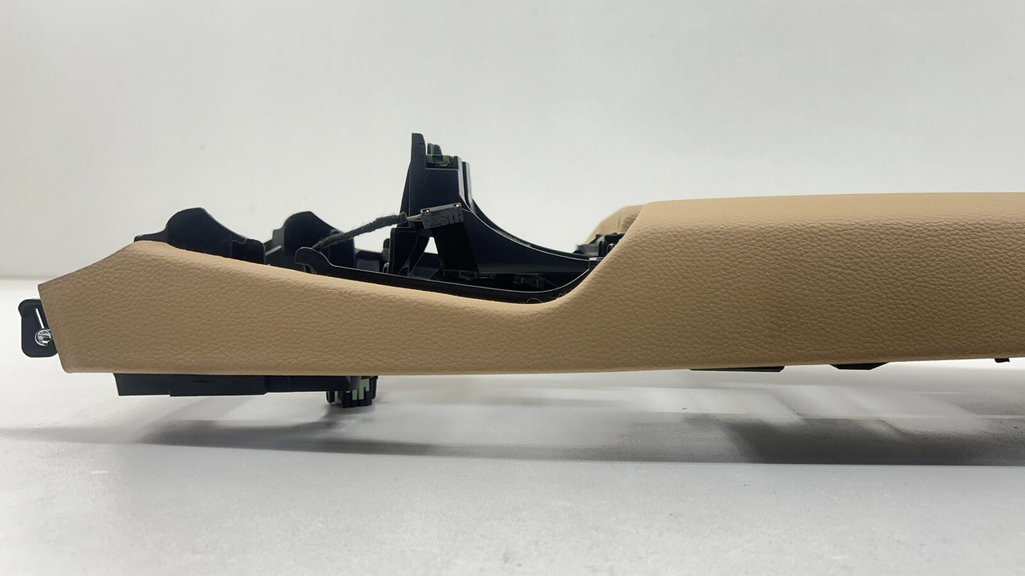 10-16 PORSCHE PANAMERA REAR CENTER CONSOLE TRIM COVER PANEL LUXOR BEIGE OEM