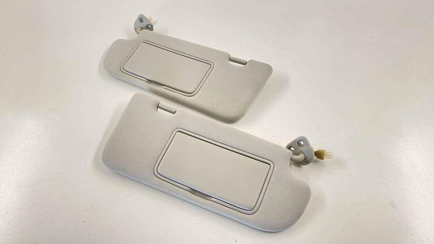14-20 INFINITI Q50 LEFT RIGHT SUNVISOR SUN VISOR SHADE PAIR CLOTH BEIGE OEM