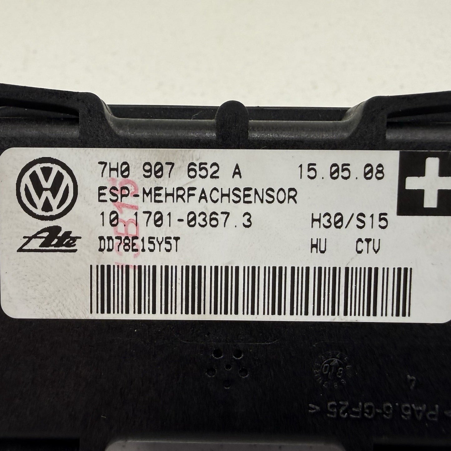08-15 Audi TT Yaw Rate Speed Acceleration Sensor 7H0907652A OEM