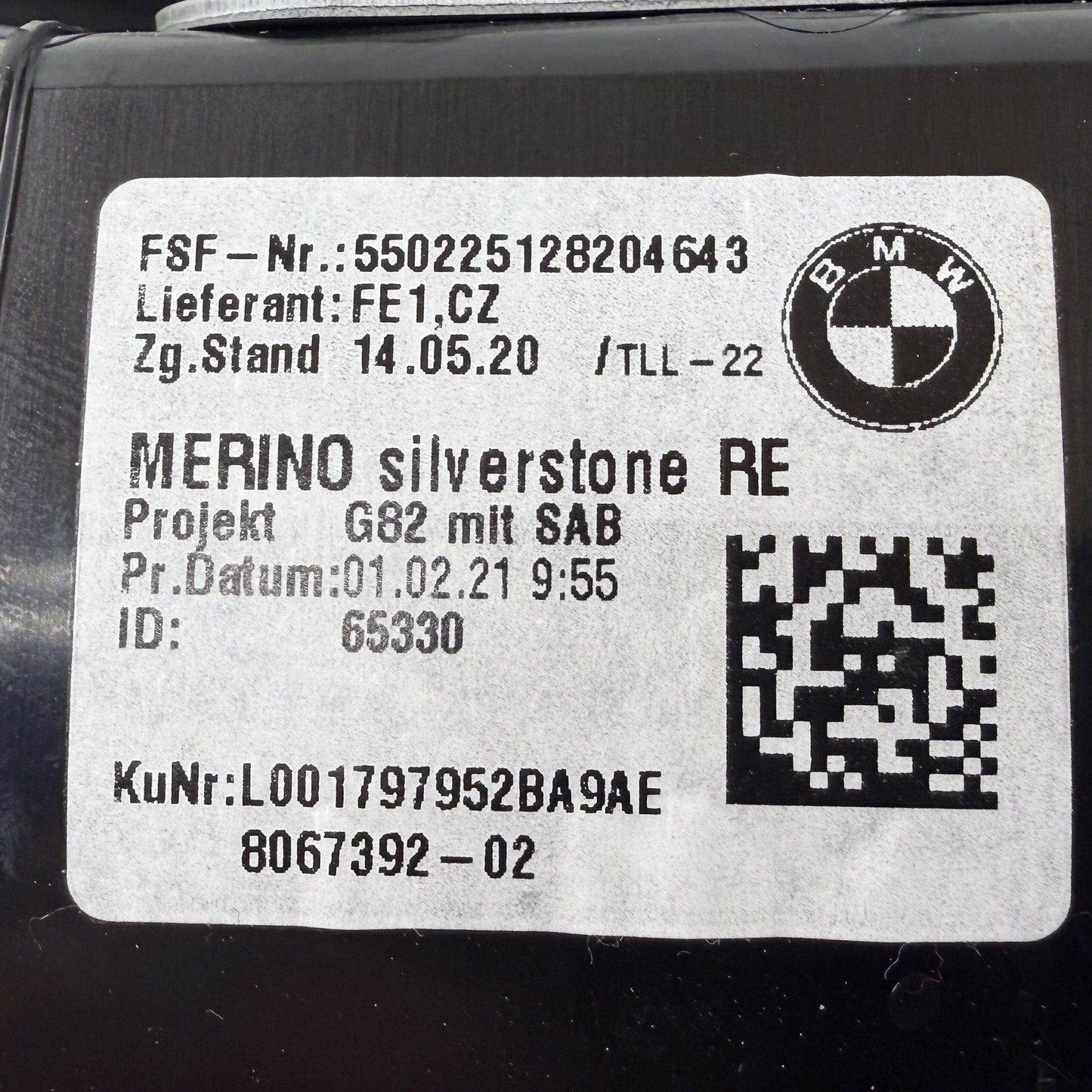 21-26 BMW M4 G82 Coupe Passenger Right Rear Seat Airbag Air Bag Silverstone OEM