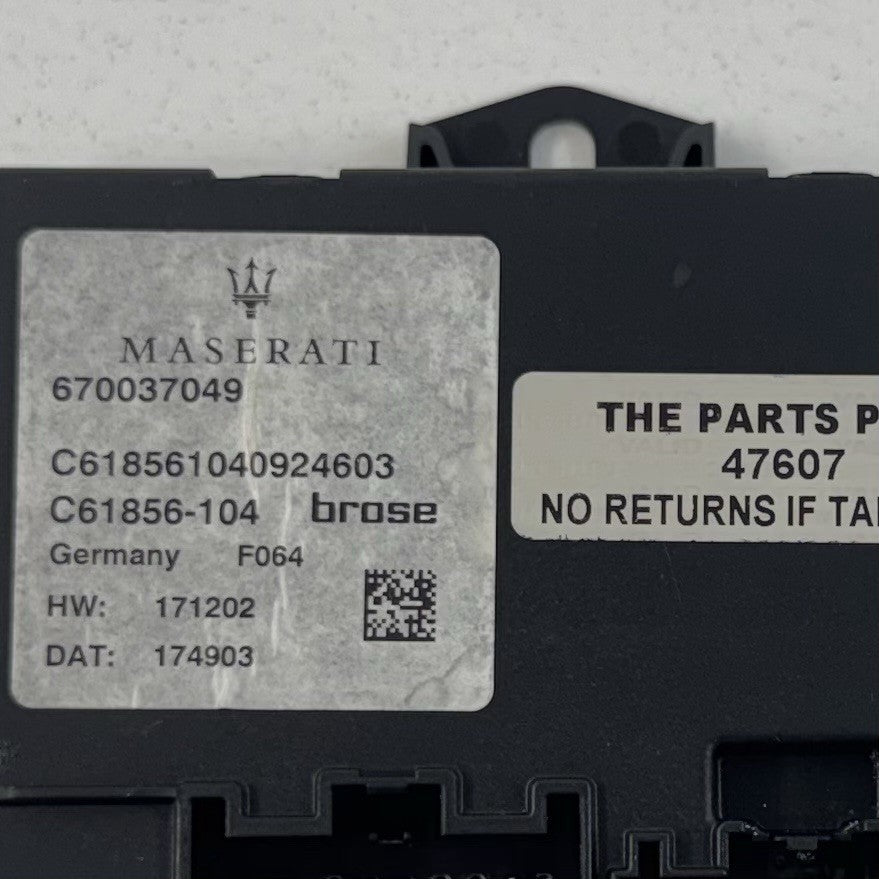 14-24 Maserati Ghibli Trunk Hands Free Release Open Control Module 670037049 OEM