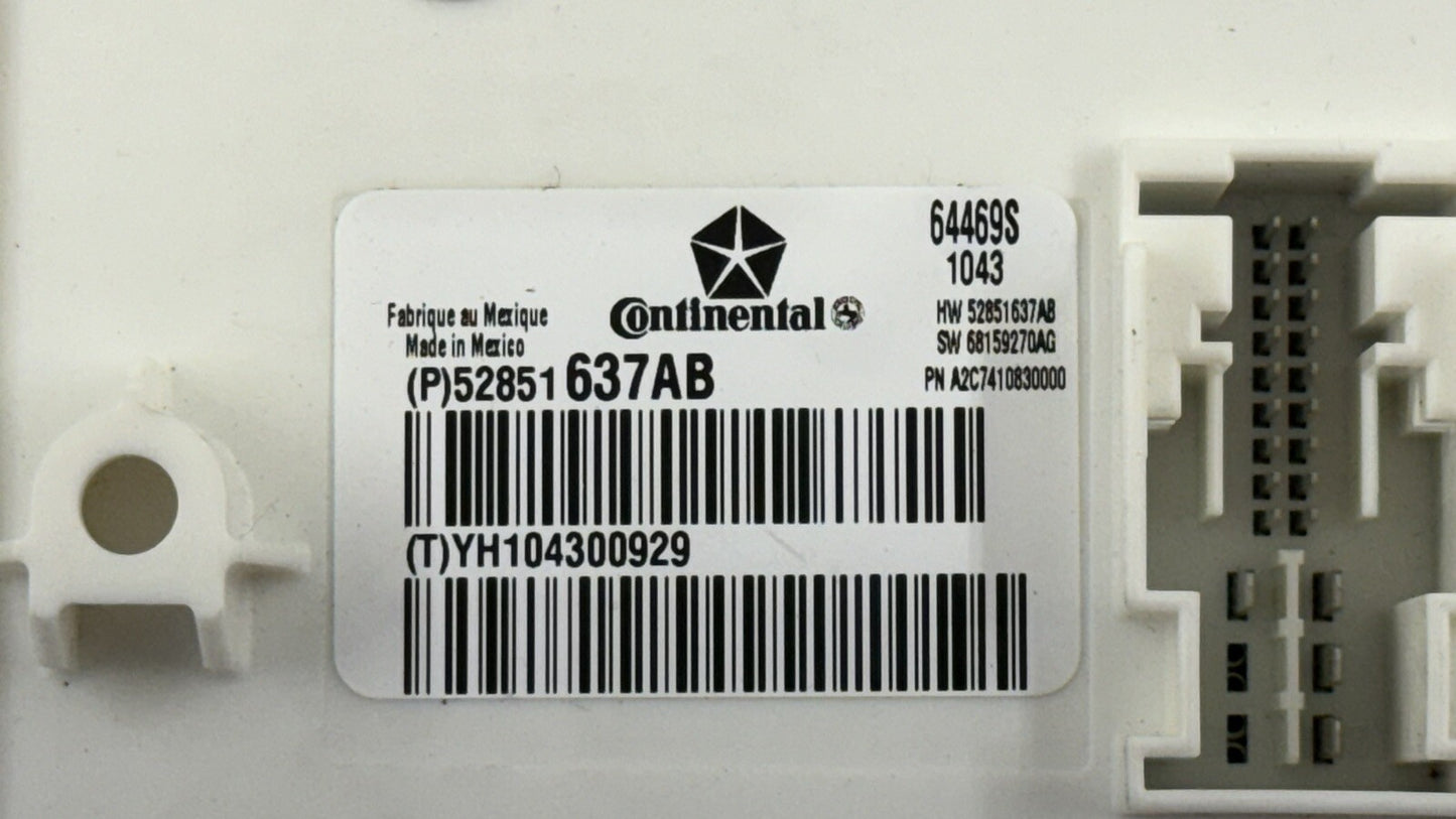 14-20 MASERATI QUATTROPORTE BODY CONTROL MODULE BCM BCU 52851637AB OEM