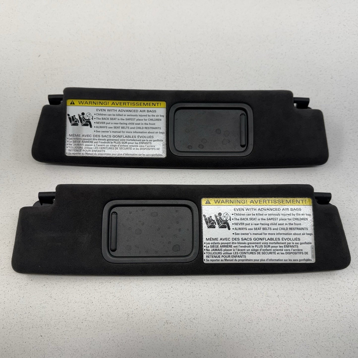 17-23 Audi R8 Sunvisor Sun Visor Shade Pair Left & Right Suede Black OEM