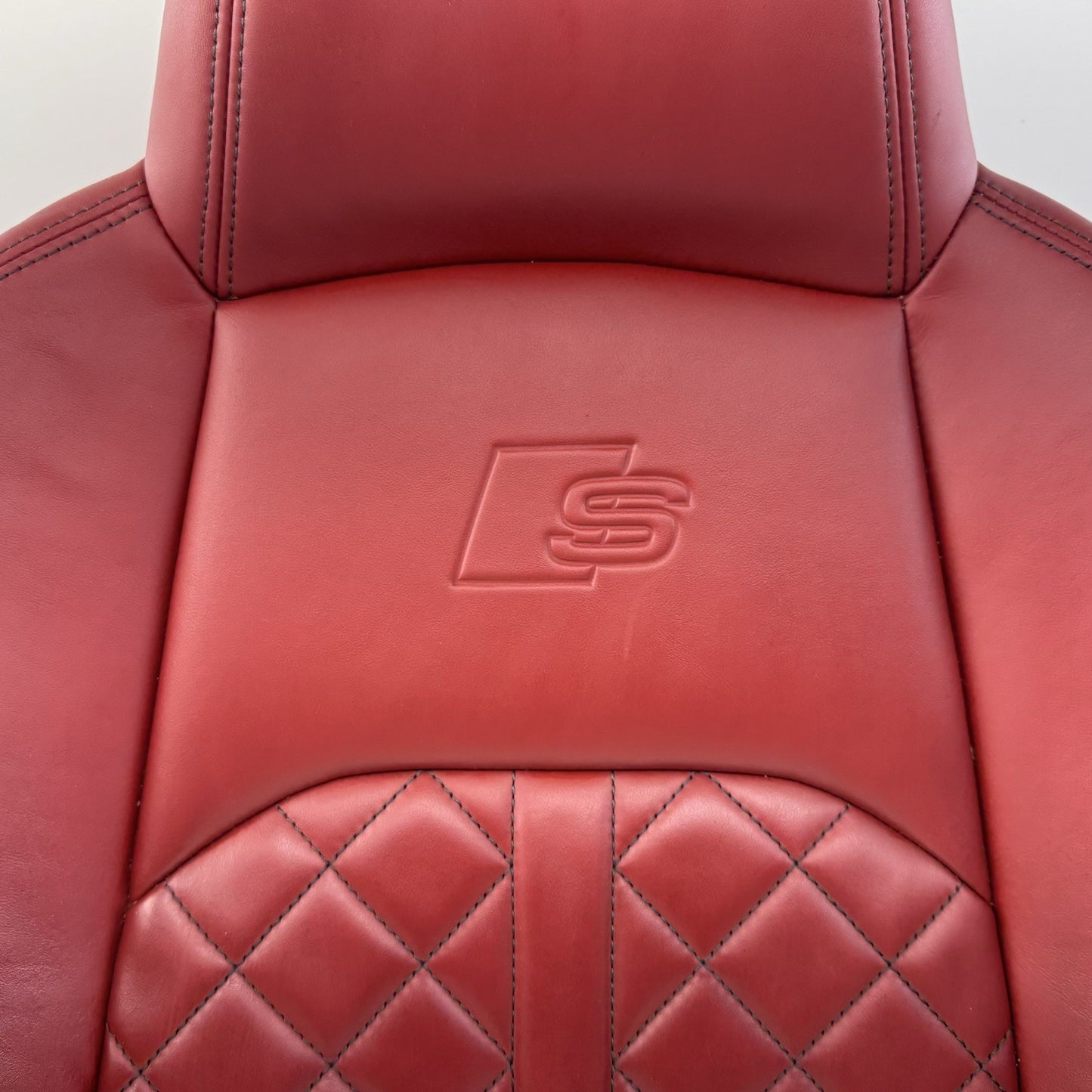 18-24 Audi S4 S5 Driver Left Front Sport Seat Upper Cushion Magma Red OEM