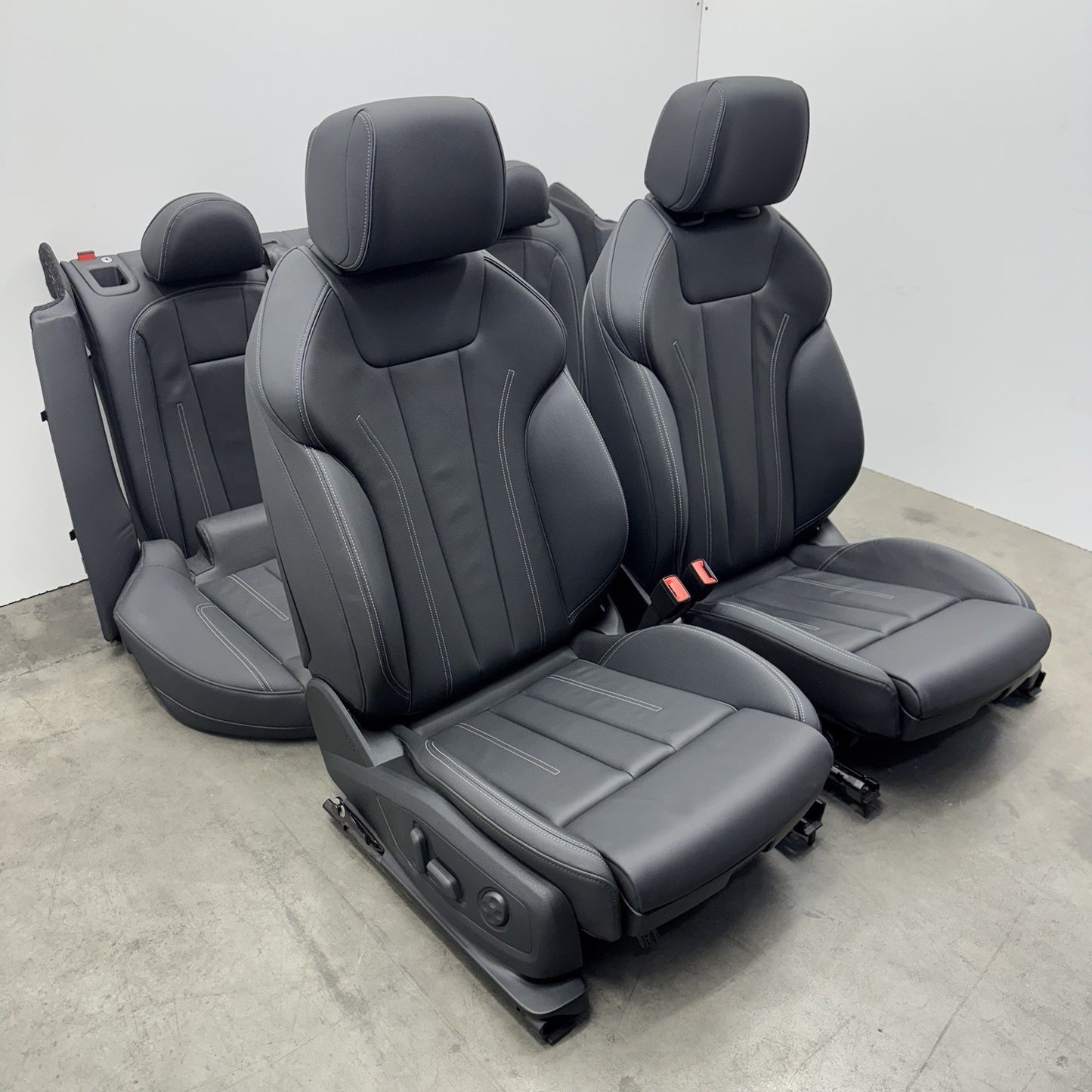 20-24 Audi A4 S-Line Bucket Seat Set Front & Rear Leather Black OEM