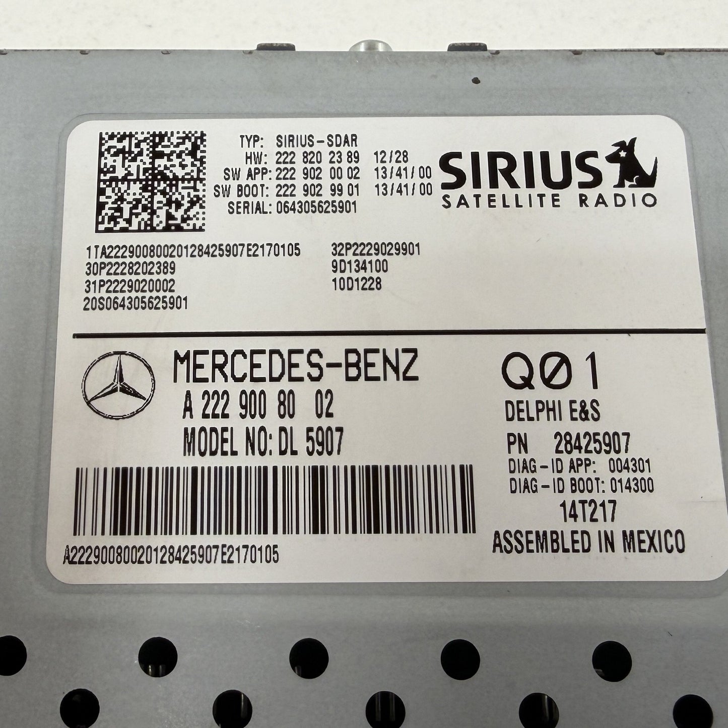 2014-2020 Mercedes-Benz S550 W222 Sirius Satellite Radio Receiver Module OEM