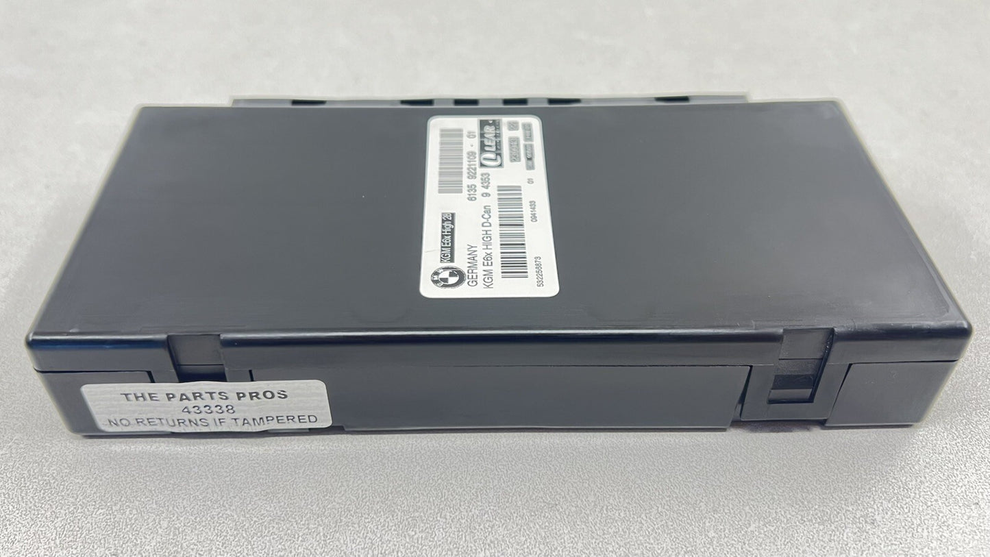 06-10 BMW M6 E63 E64 BODY CONTROL MODULE HIGH GATEWAY BCM KGM 9221109 OEM