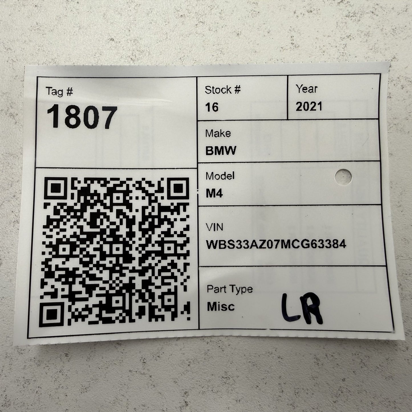2021-2026 BMW M4 G82 G83 Driver Left Rear Blind Spot Radar Sensor 5A1BCD8 OEM