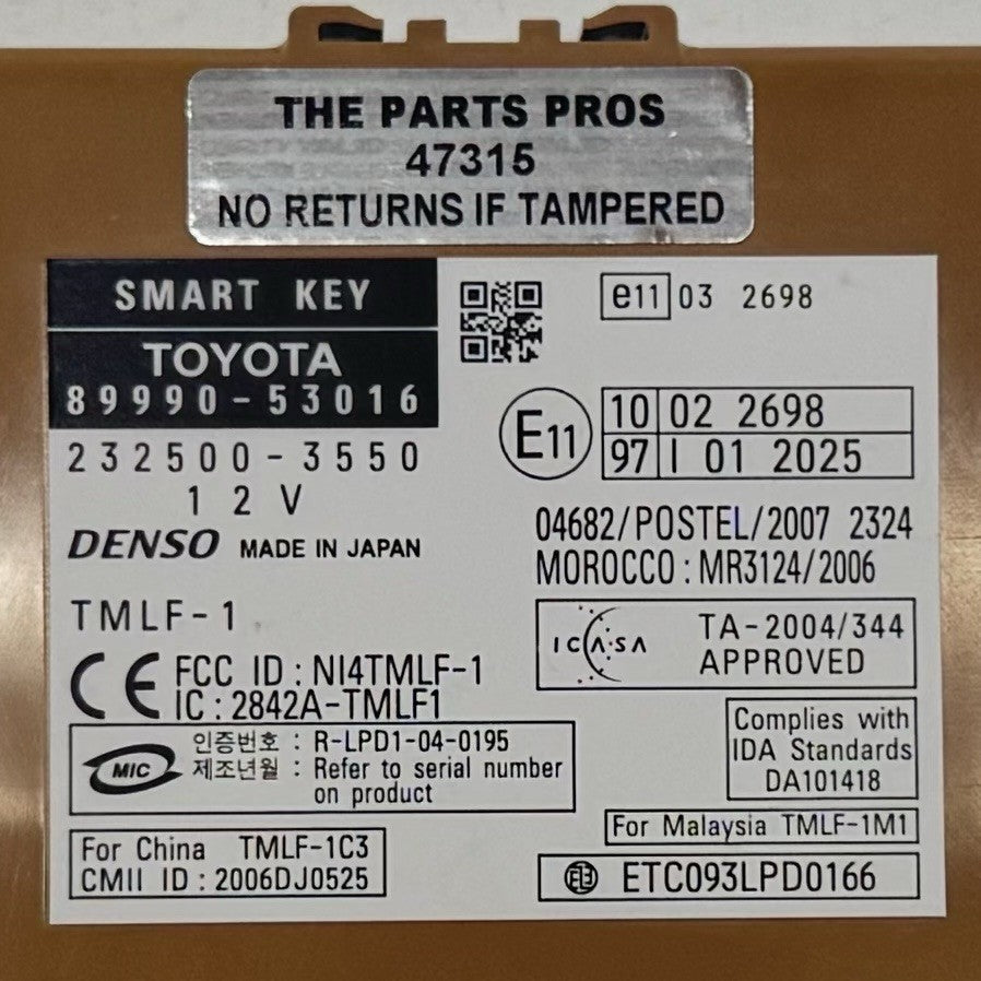 08-09 Lexus IS250 IS350 IS F Smart Keyless Key Less Entry Control Module OEM