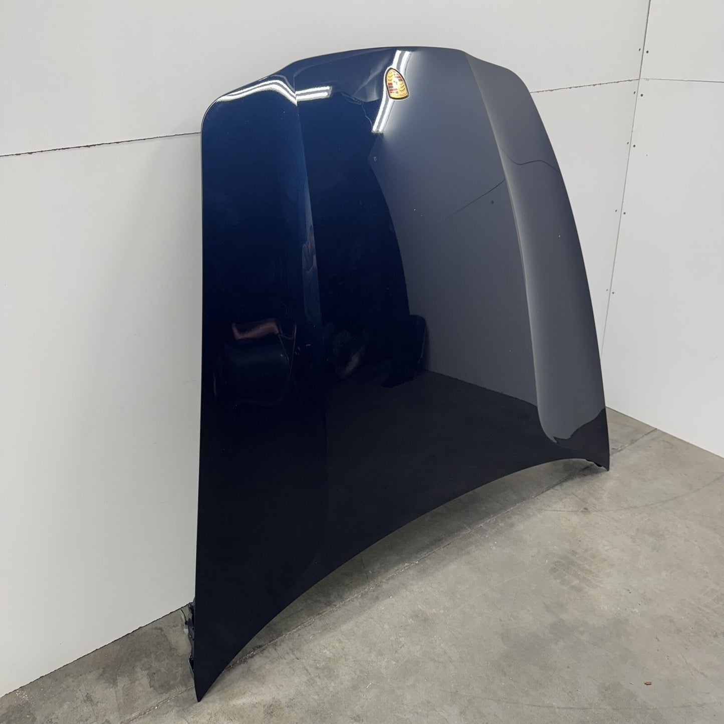 10-16 Porsche Panamera Hood Panel Complete W/ Hinges Dark Blue Metallic OEM