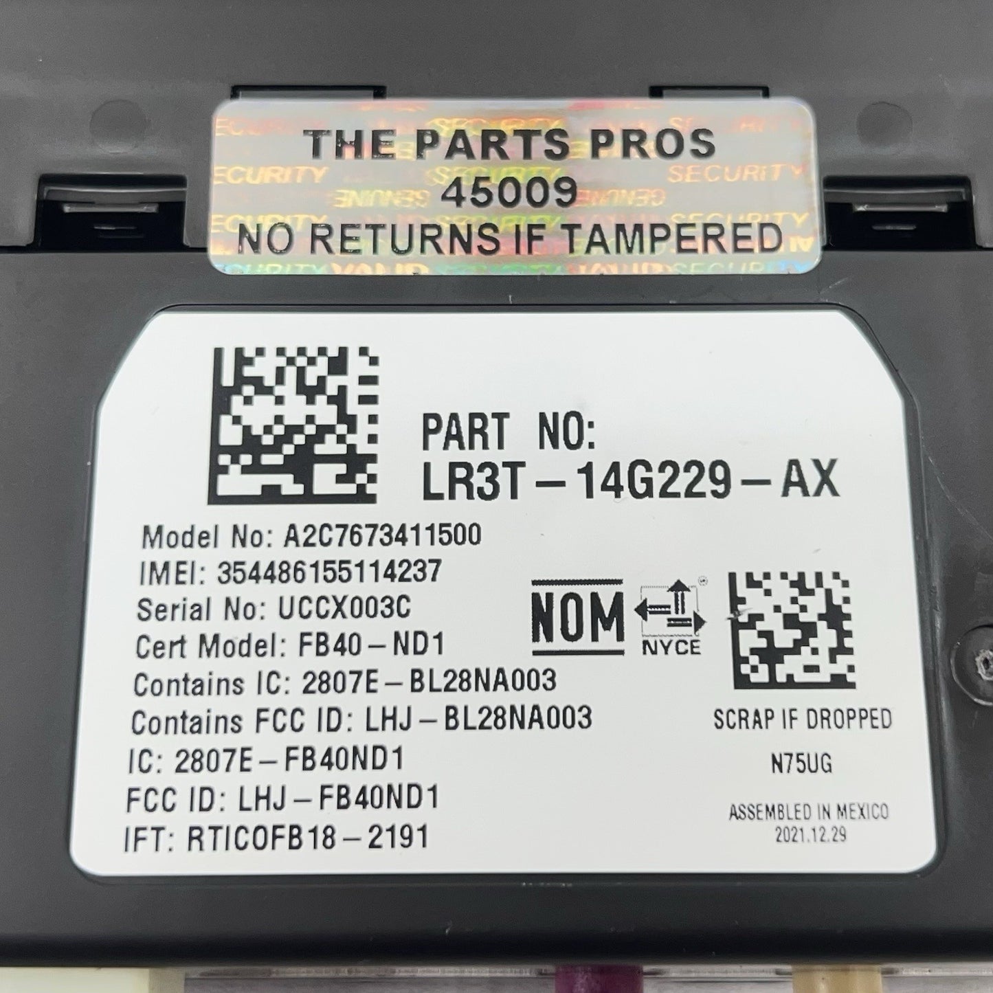 18-23 FORD MUSTANG GT TELEMATICS COMMUNICATION CONTROL MODULE LR3T-14G229-AX OEM