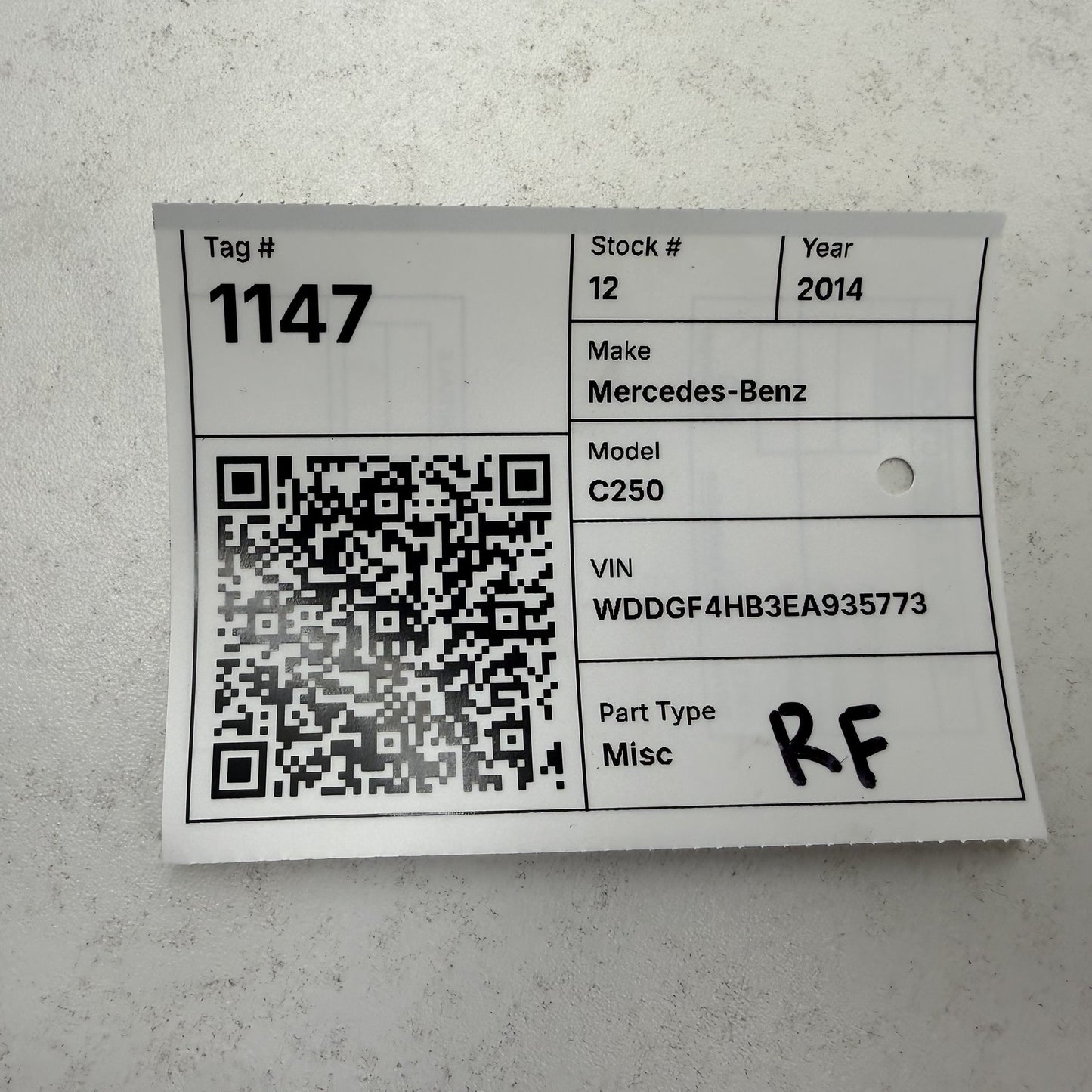 2008-2014 Mercedes C250 W204 Passenger Right Front Door Lock Latch Actuator OEM