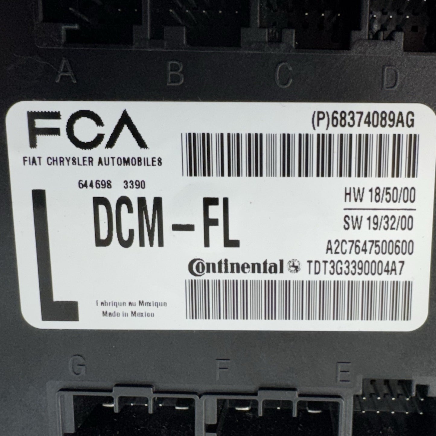 19-21 Ram 2500 3500 Driver Left Front Door Control Module 68374089AG OEM