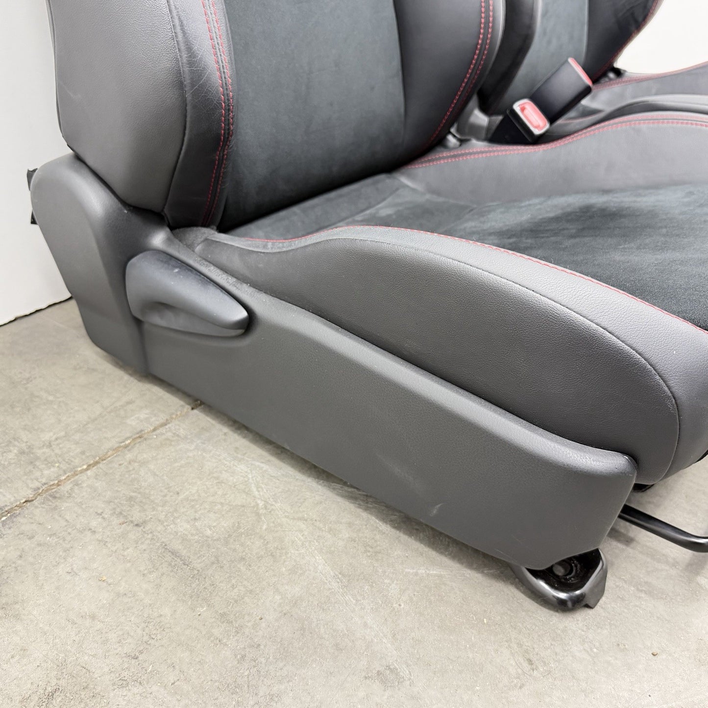 13-20 Subaru BRZ Limited Front Seat Pair Suede Black W/ Red Stitching OEM