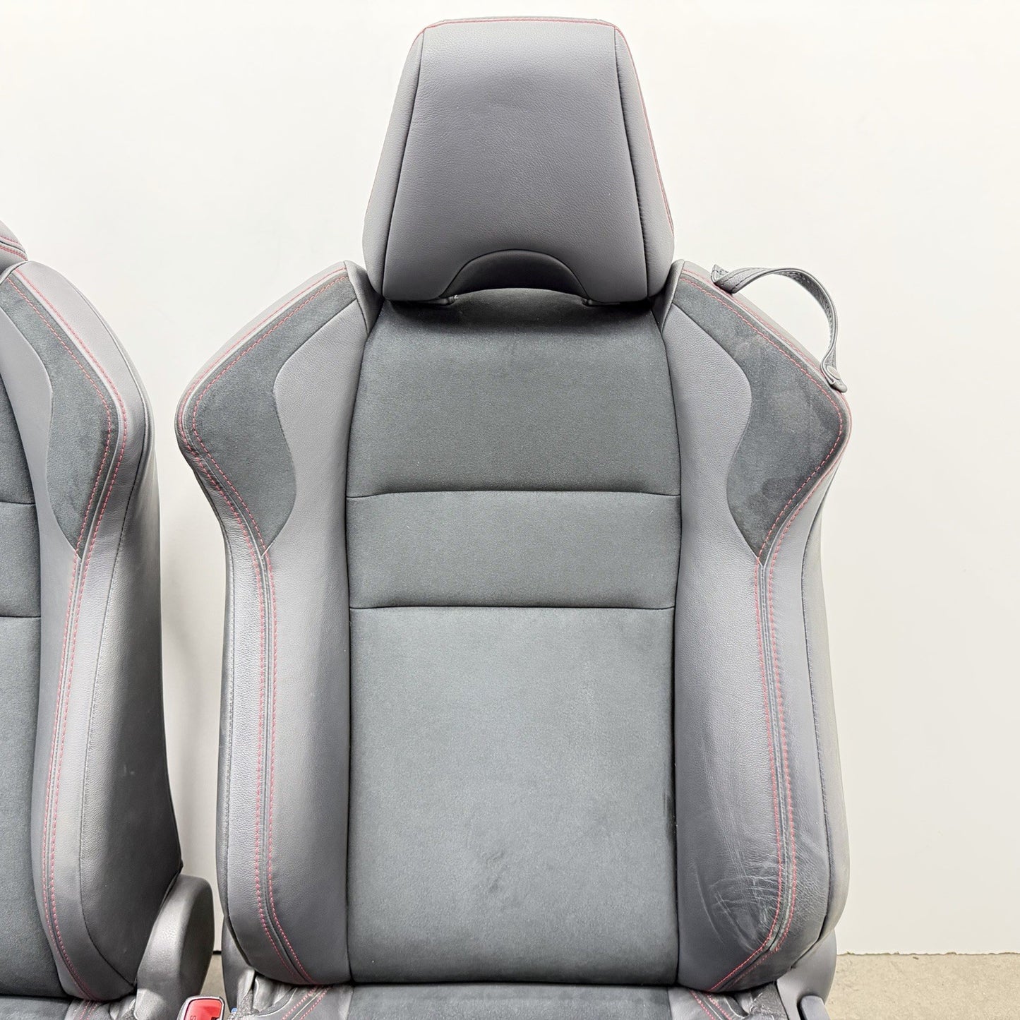 13-20 Subaru BRZ Limited Front Seat Pair Suede Black W/ Red Stitching OEM