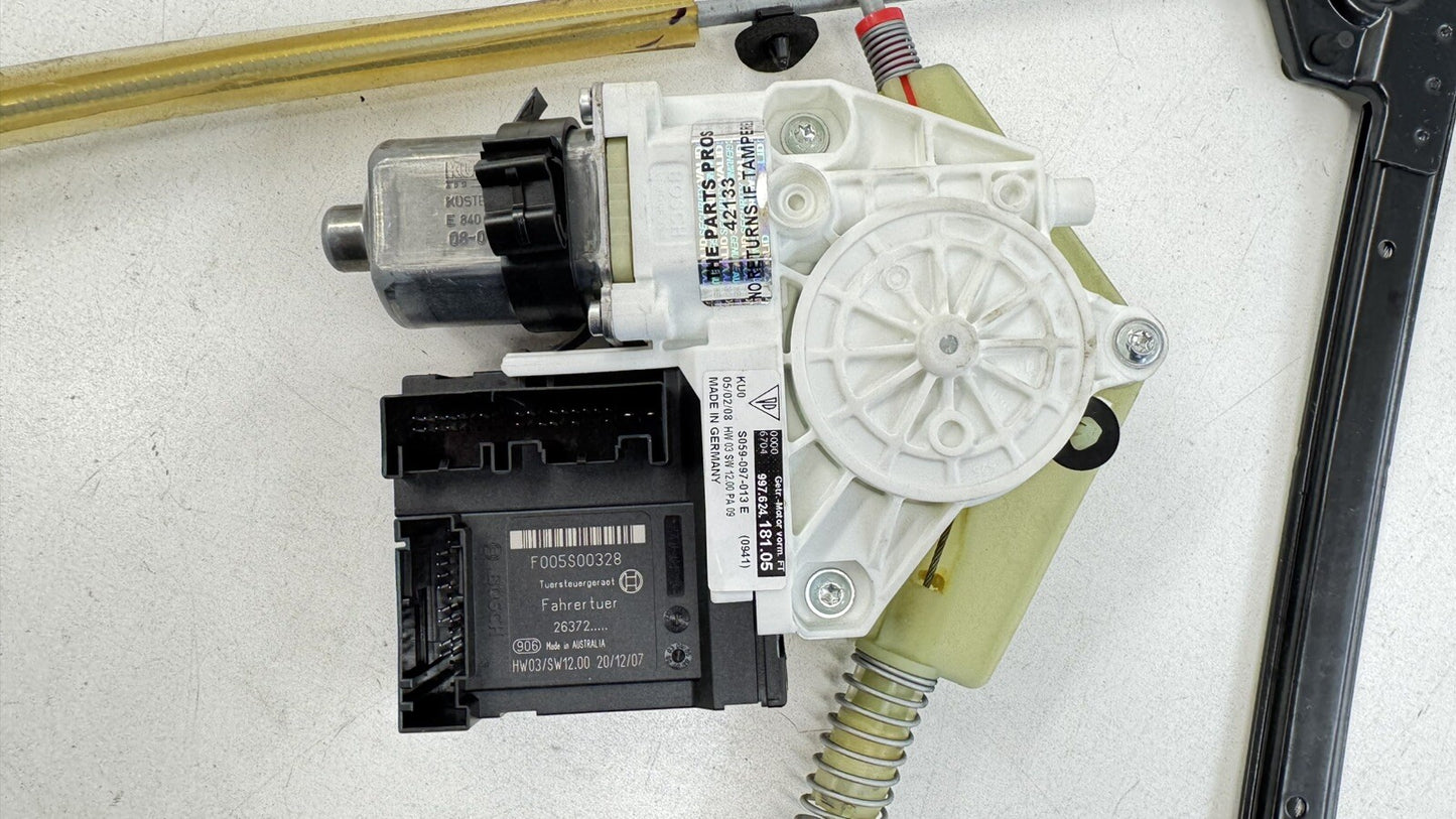 05-12 PORSCHE BOXSTER 987 DRIVER LEFT DOOR GLASS WINDOW REGULATOR W/ MOTOR OEM