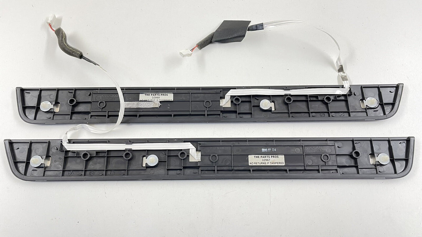 16-20 INFINITI Q50 LEFT RIGHT FRONT DOOR STEP SILL SCUFF PLATE COVER TRIM OEM