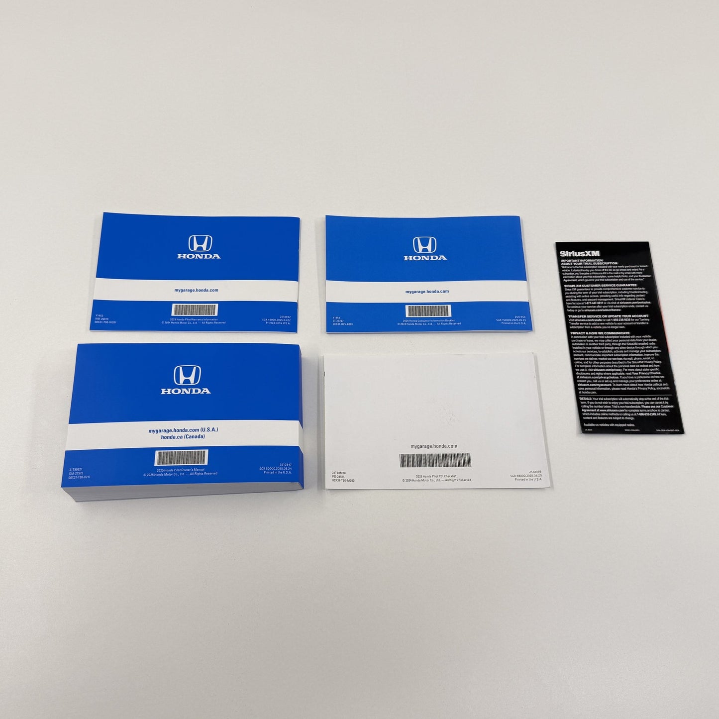 2025 Honda Pilot Vehicle Operator Owner's Manual Set With Case OEM