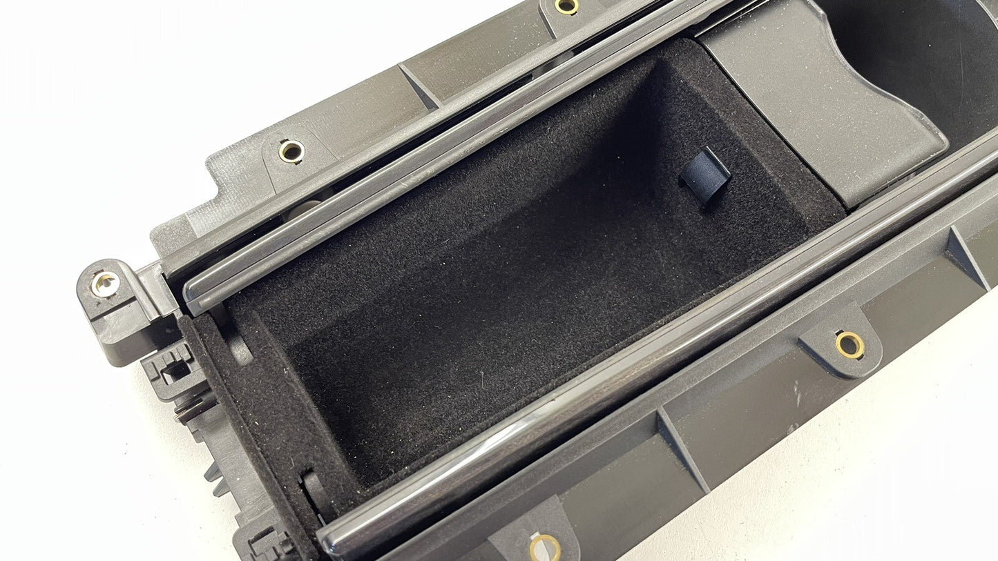 10-16 PORSCHE PANAMERA REAR CONSOLE CUP HOLDER STORAGE COMPARTMENT TRIM OEM