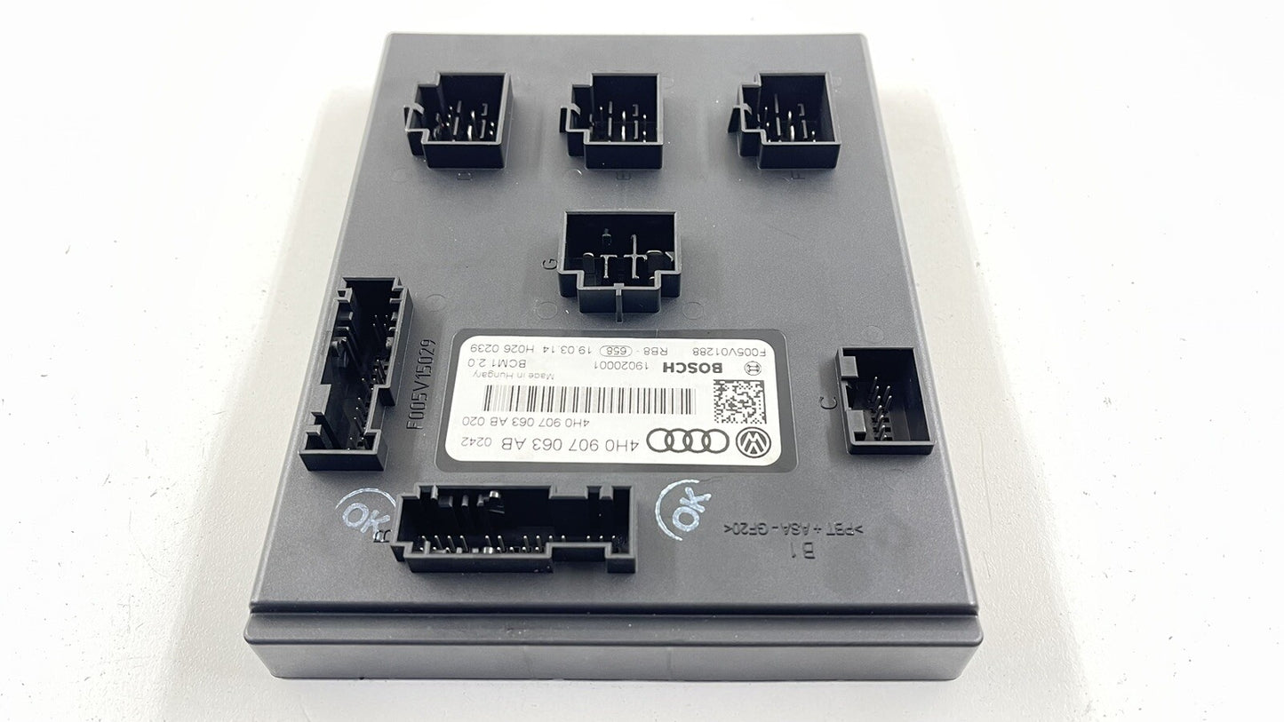2015 AUDI A8 4.0L QUATTRO BODY CONTROL MODULE BCM 4H0 907 063 AB OEM
