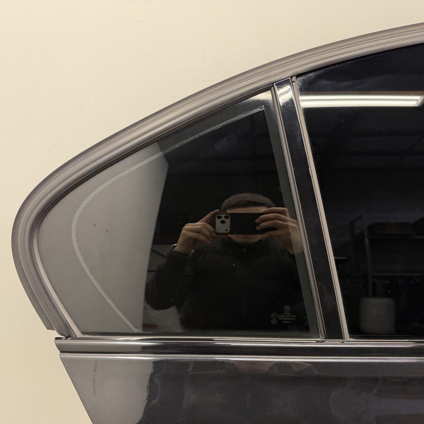 12-18 BMW F30 F80 M3 Sedan Right Rear Door Shell Complete With Glass Black OEM