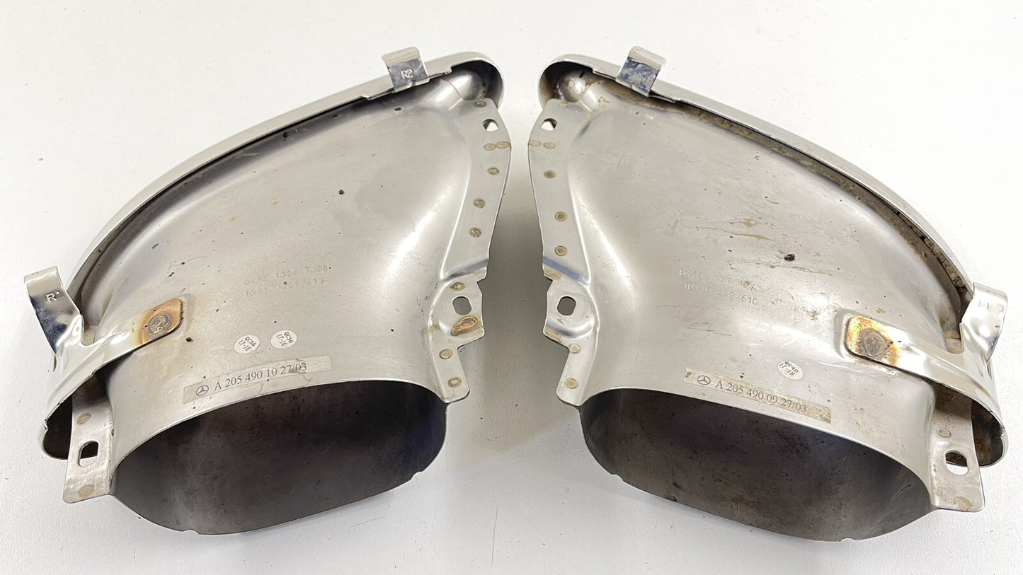 14-17 MERCEDES BENZ E550 W207 LEFT & RIGHT REAR MUFFLER EXHAUST TIP PAIR OEM