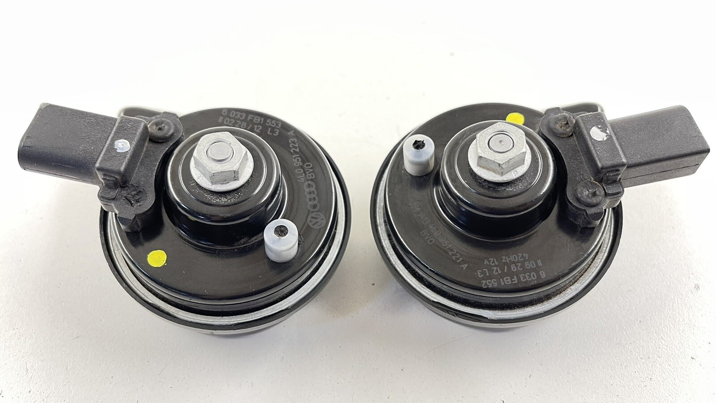 08-15 AUDI R8 HIGH LOW TONE PITCH HORN SIREN ALARM PAIR OEM