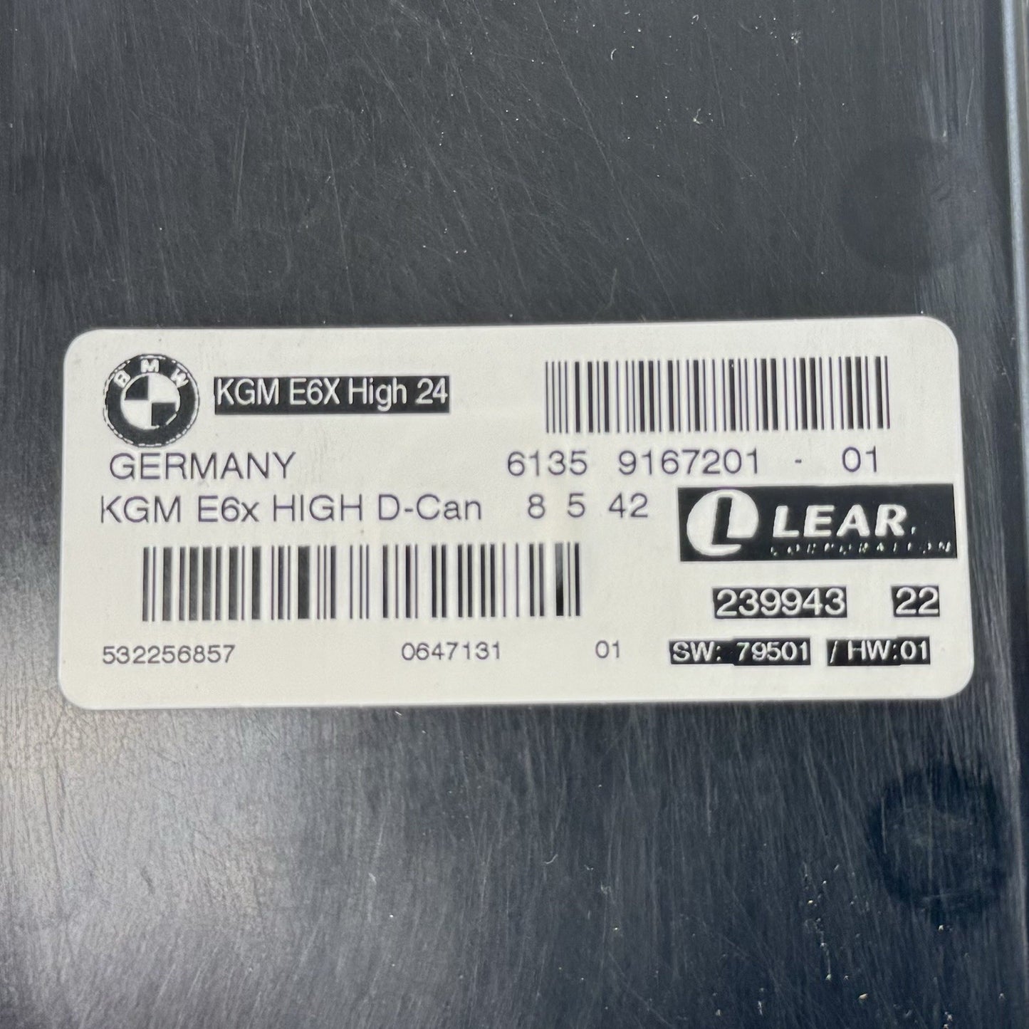 06-10 BMW M6 E63 E64 Body Gateway Control Module KGM High D-CAN 9167201 OEM