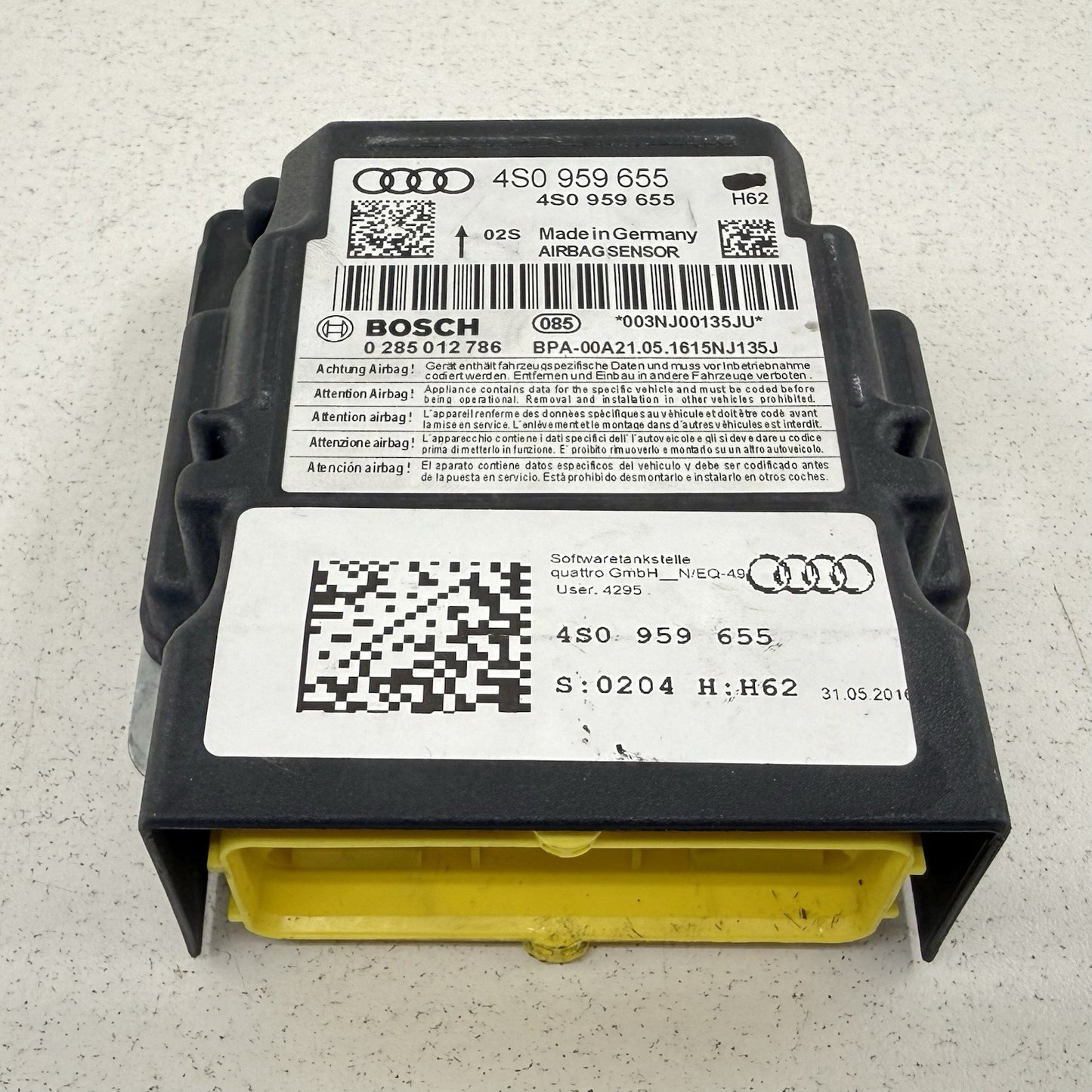17-23 Audi R8 Airbag Air Bag SRS Restraint Module 4S0959655 OEM