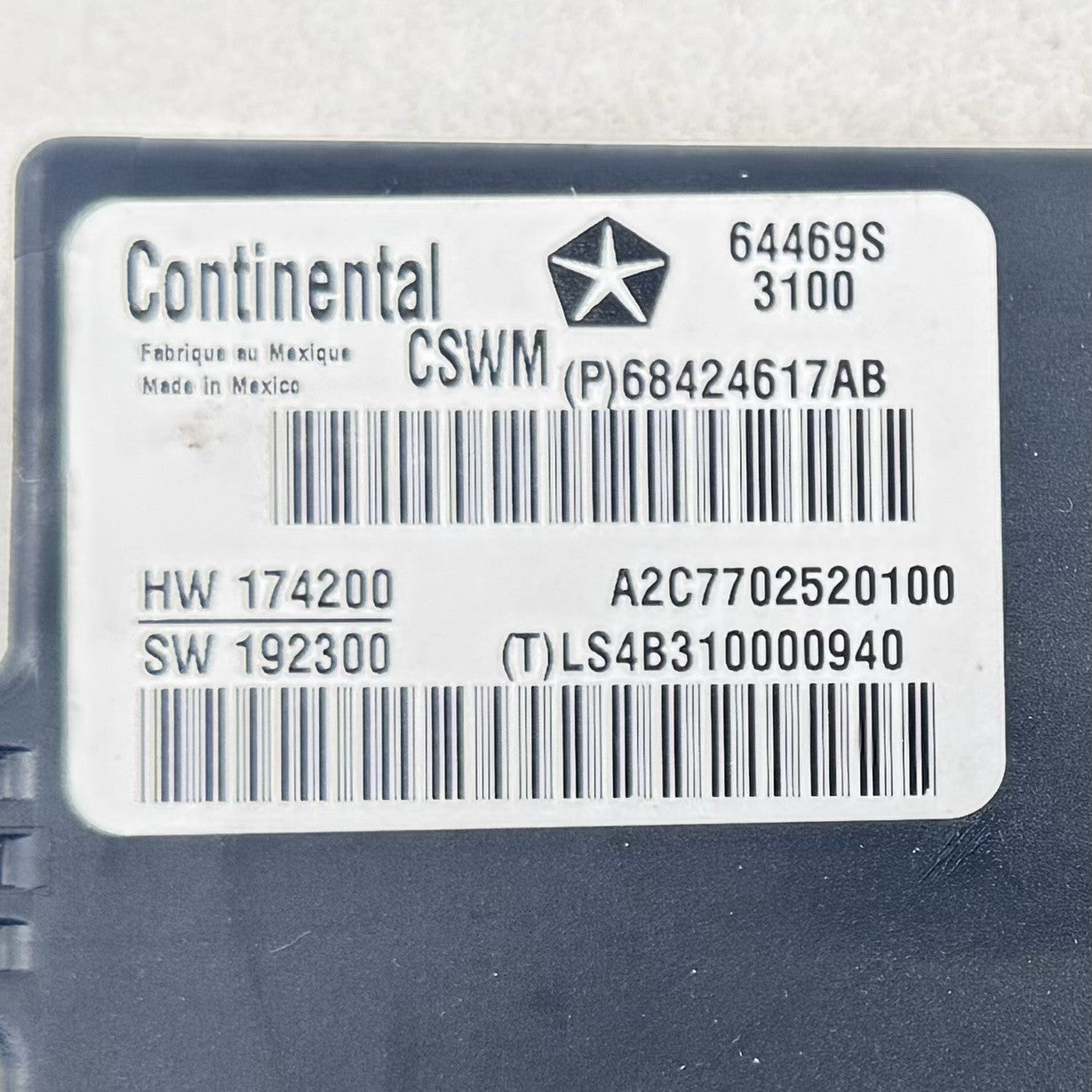 20-23 Dodge Challenger Right Front Heated Seat Control Module 68424617AB OEM