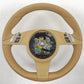 10-16 Porsche Panamera Driver Steering Wheel W/ Paddle Shifters Luxor Beige OEM