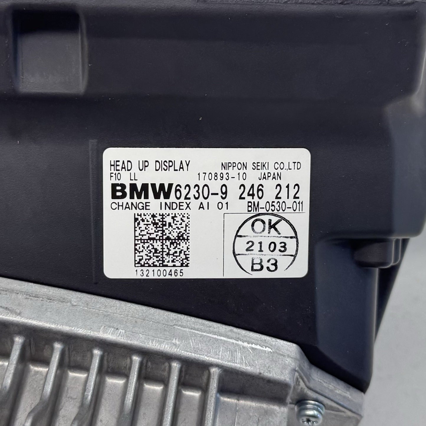 11-16 BMW M5 528 535 550 F10 Dashboard HUD Head Up Display Screen 9246212 OEM
