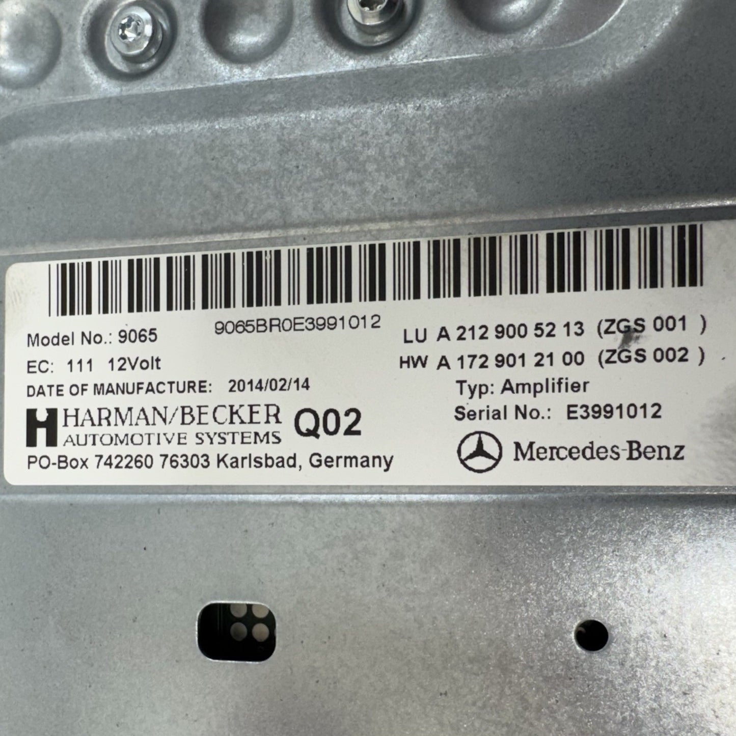 08-17 Mercedes W204 W212 W218 C E CLS Audio Sound Amplifier Amp 2129005213 OEM