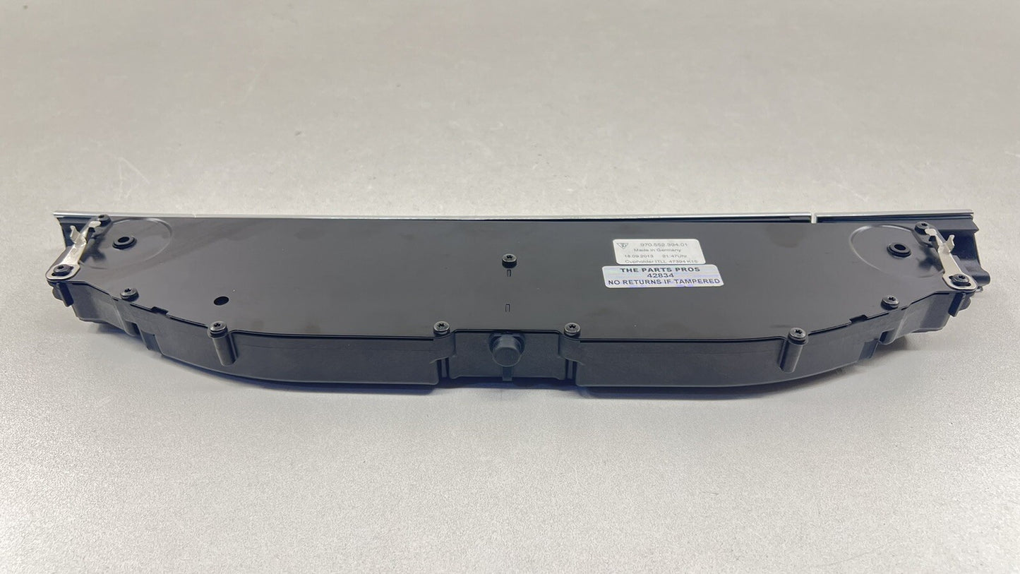 10-16 PORSCHE PANAMERA FRONT DASHBOARD CUP HOLDER STORAGE COMPARTMENT OEM