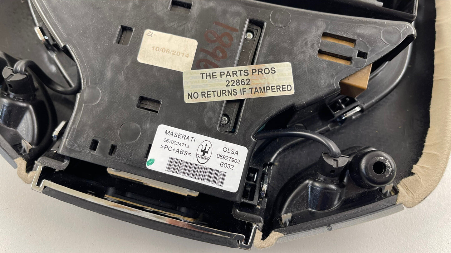14-16 MASERATI GHIBLI FRONT OVERHEAD CONSOLE LIGHT LAMP CONTROL PANEL DOME OEM