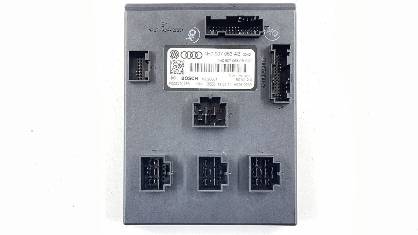 2015 AUDI A8 4.0L QUATTRO BODY CONTROL MODULE BCM 4H0 907 063 AB OEM