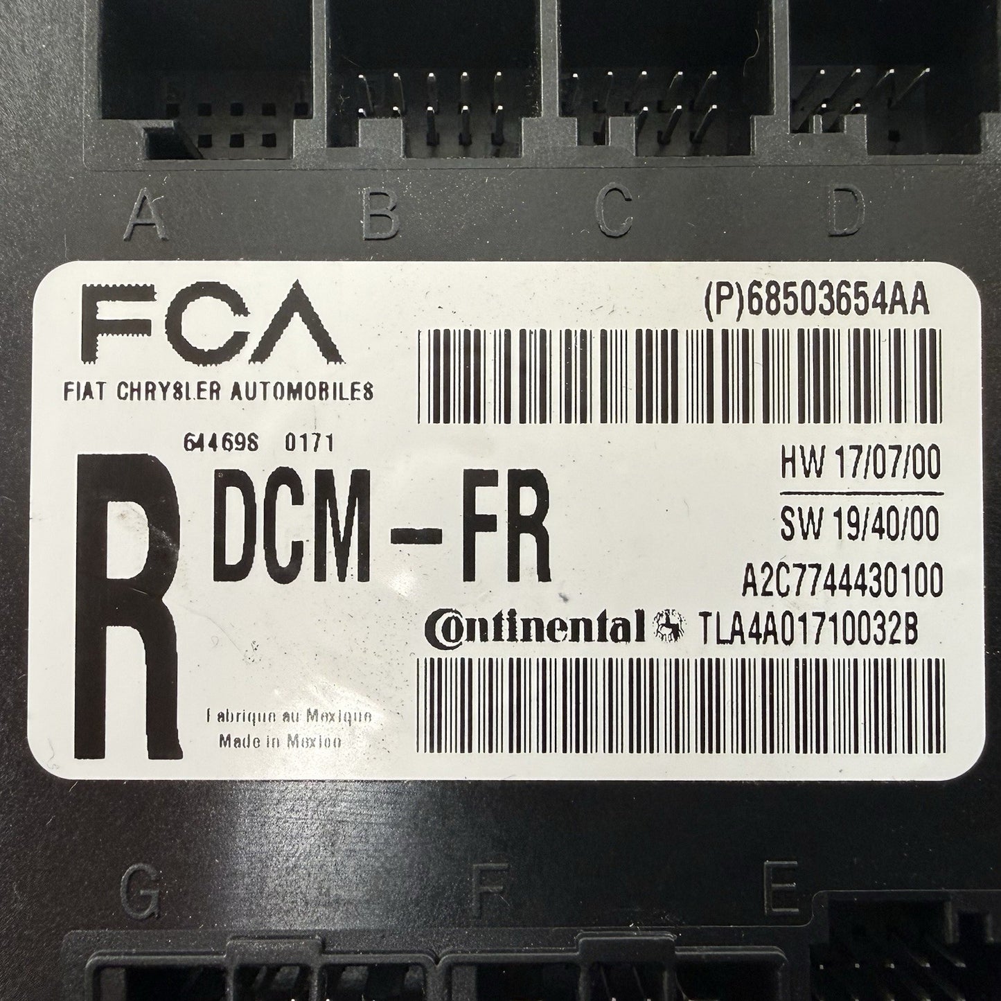 20-21 Dodge Challenger Passenger Right Door Control Module 68503654AA OEM