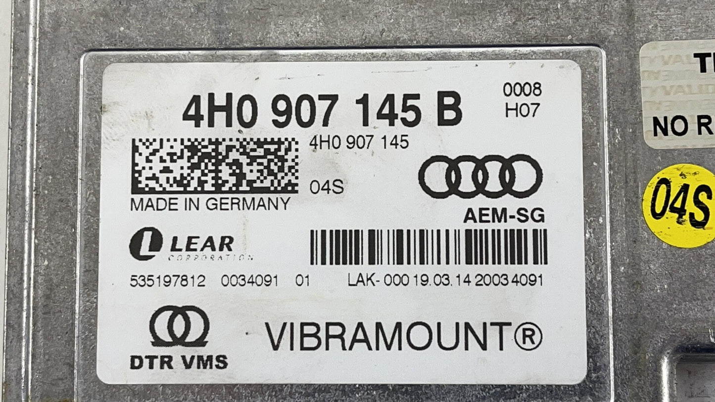 15-18 AUDI A8 VIBRAMOUNT HYDRAULIC ENGINE MOUNT CONTROL MODULE 4H0 907 145 B OEM