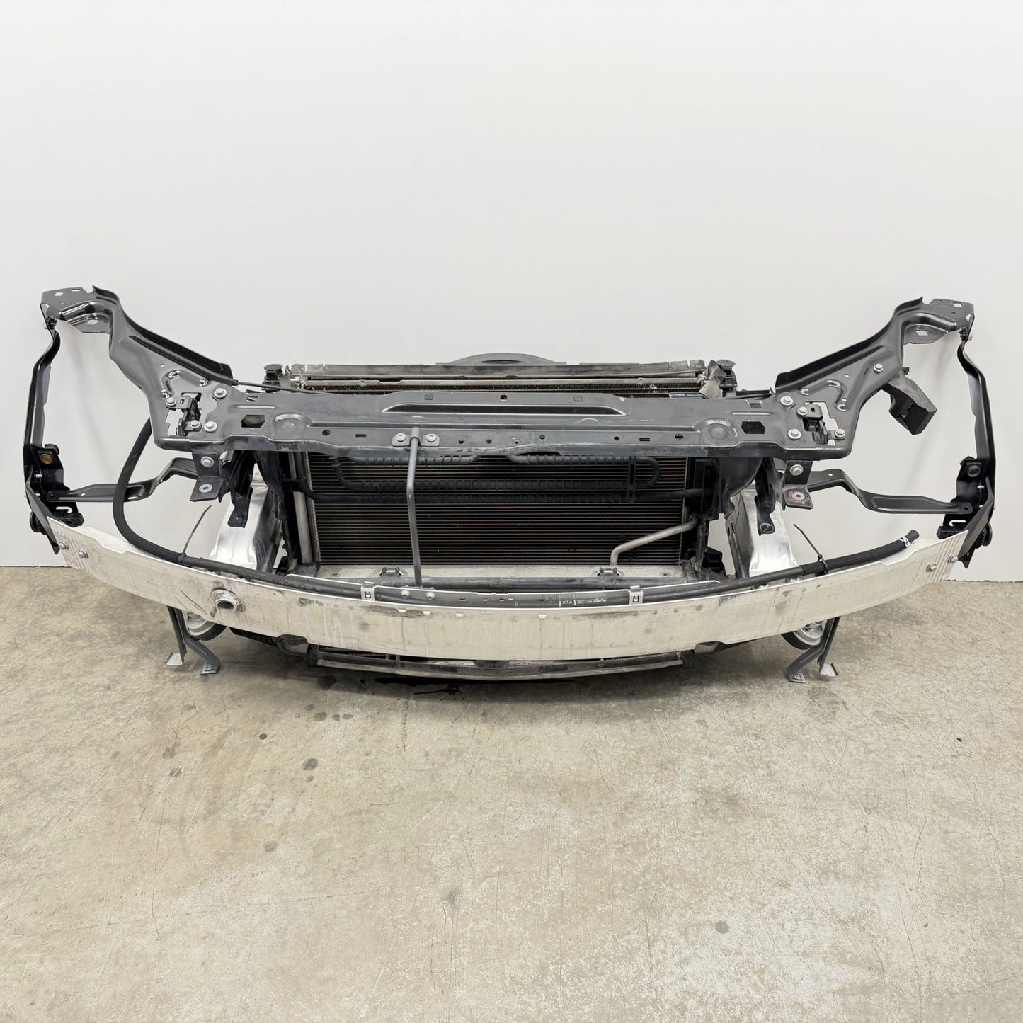 12-14 Mercedes W204 C250 Radiator Support W/ Rebar & Radiator Fan Assembly OEM