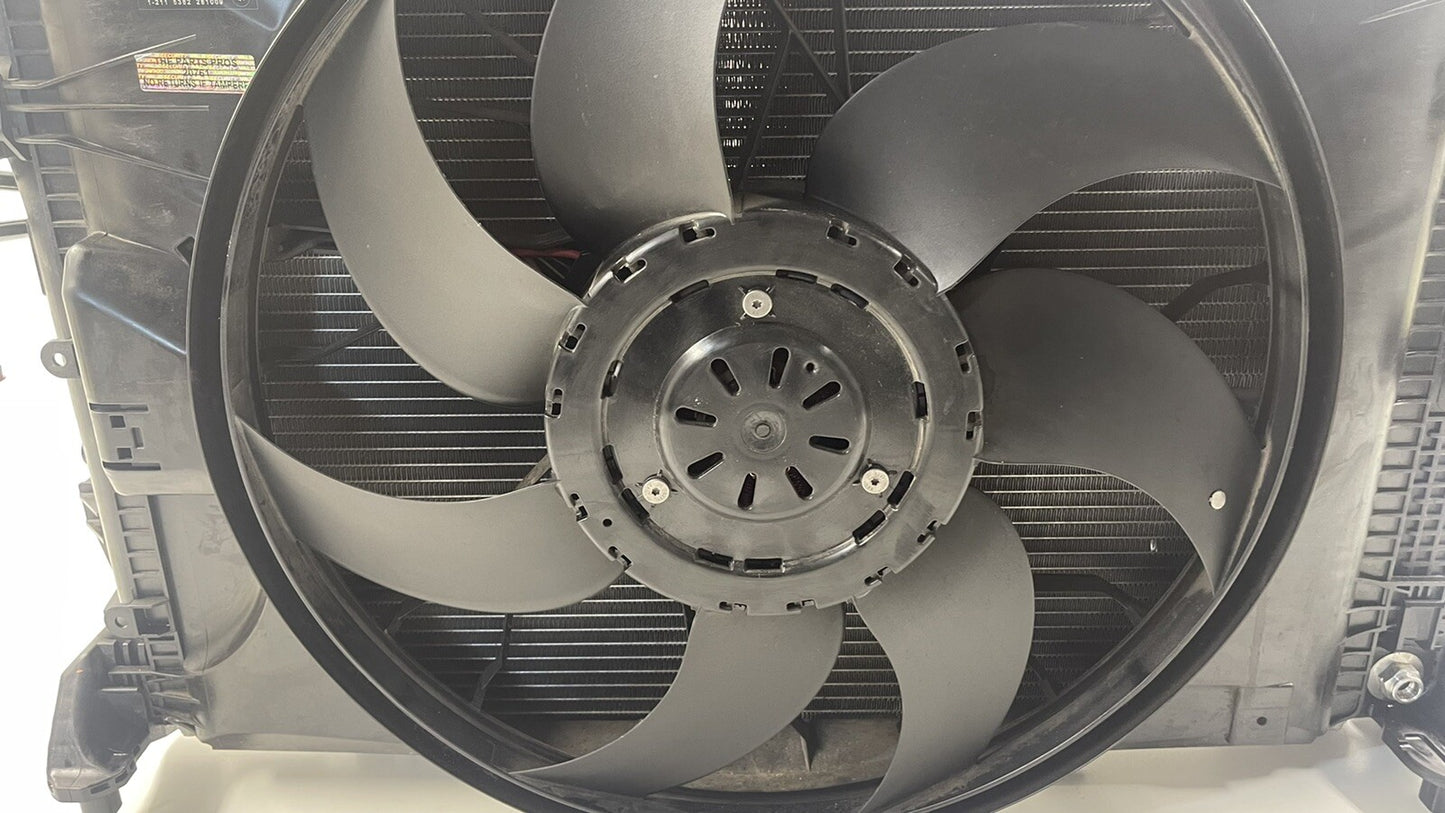 10-11 Mercedes W212 E350 4Matic Radiator Condenser Fan Assembly Complete OEM