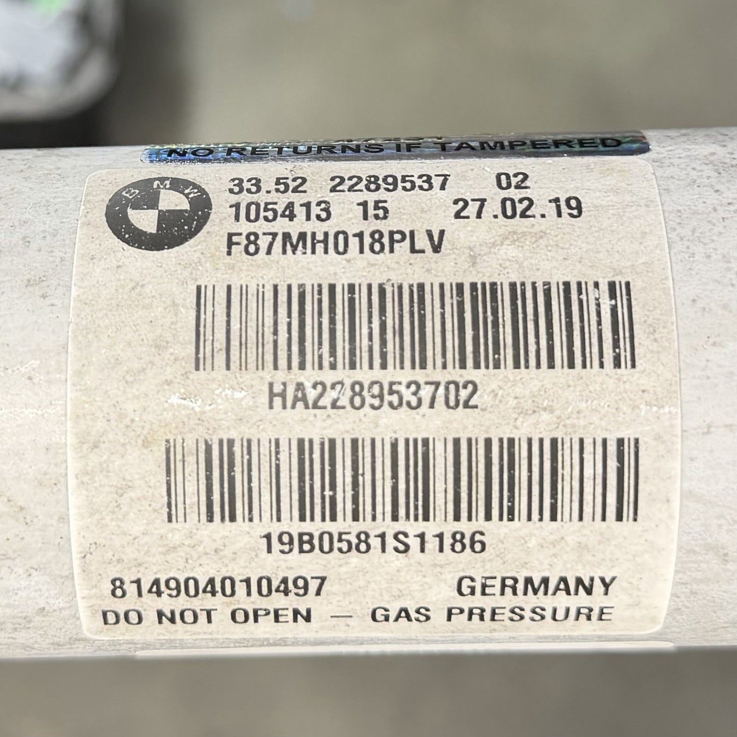 16-21 BMW M2 F87 Driver Left Rear Suspension Shock Absorber 2289537 OEM