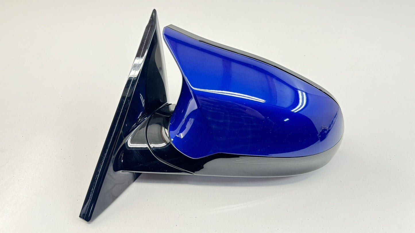 15-20 BMW M4 F82 Driver Left Door Mirror W/ Blind Spot San Marino Blue OEM