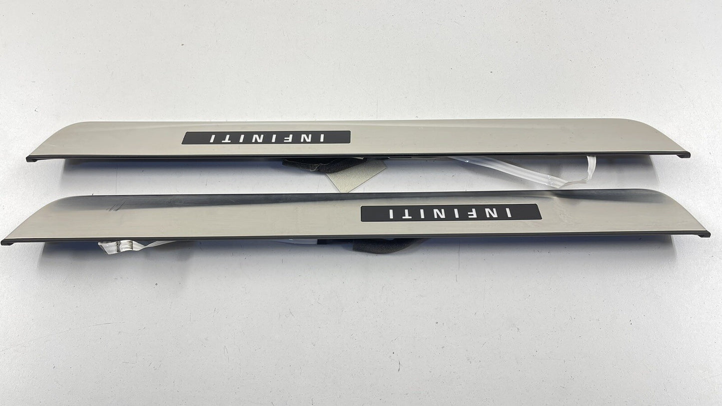 16-20 INFINITI Q50 LEFT RIGHT FRONT DOOR STEP SILL SCUFF PLATE COVER TRIM OEM