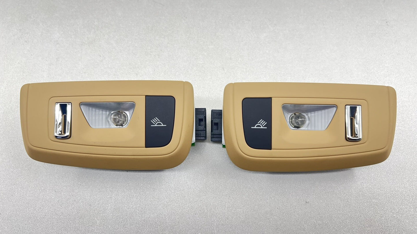 10-16 PORSCHE PANAMERA OVERHEAD CONSOLE READING DOME W/ REAR LIGHT LAMP PAIR OEM