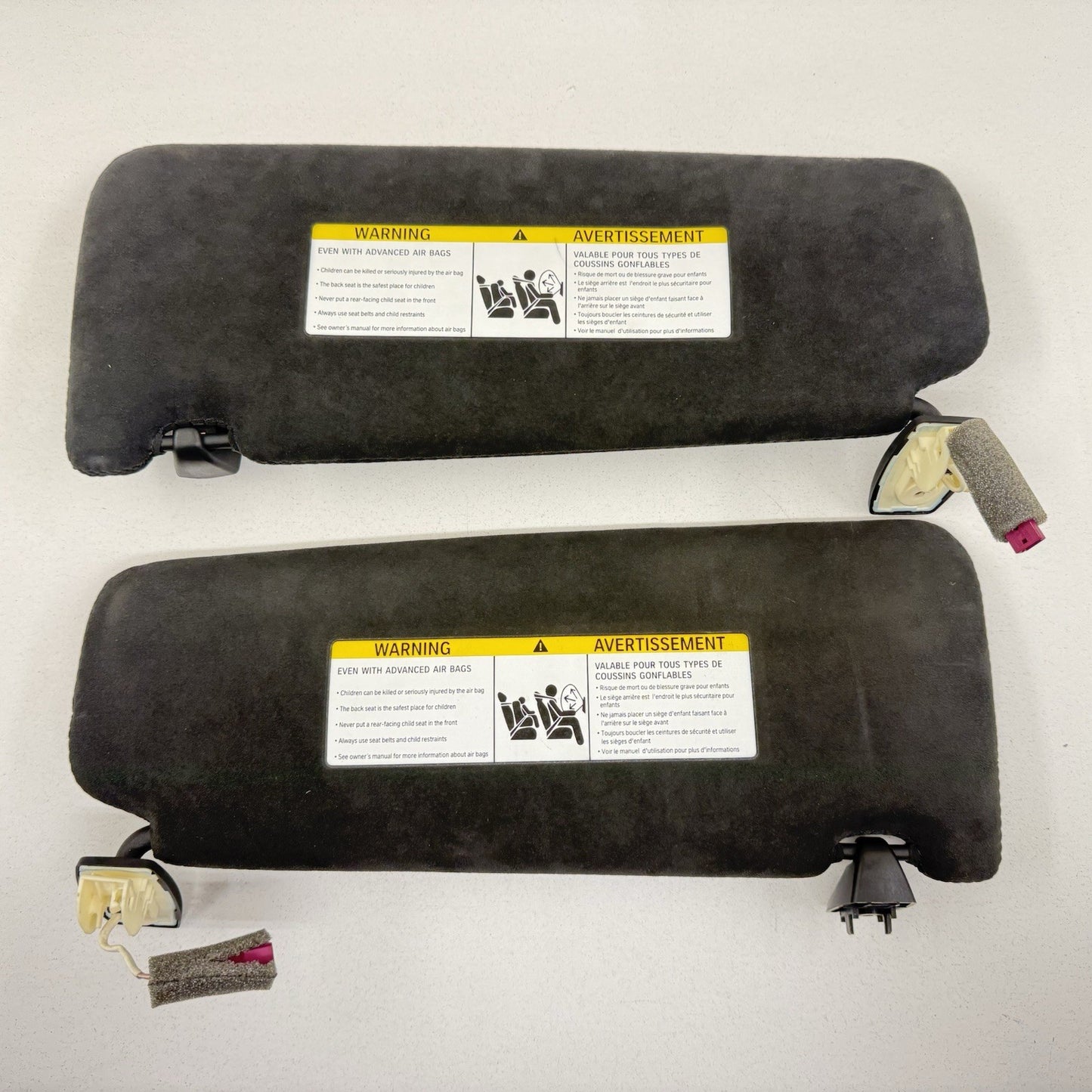 12-16 BMW M5 F10 Left & Right Sunvisor Sun Visor Shade Pair Alcantara Suede OEM