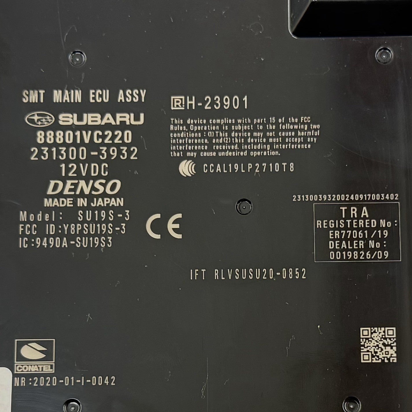 2024 Subaru WRX Anti Theft Keyless Entry SMT Main ECU Control Module 88801VC220