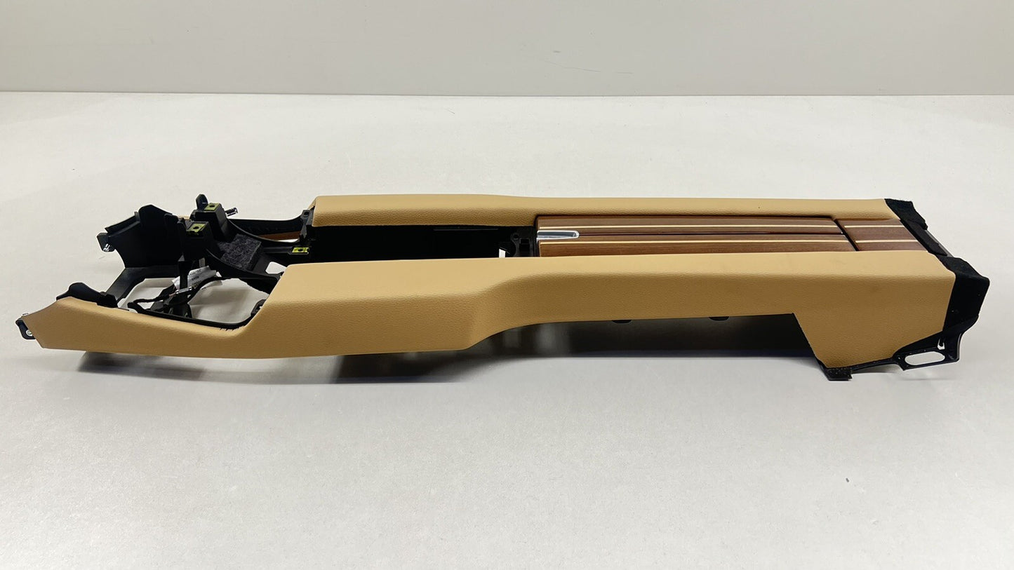 10-16 PORSCHE PANAMERA REAR CENTER CONSOLE TRIM COVER PANEL LUXOR BEIGE OEM