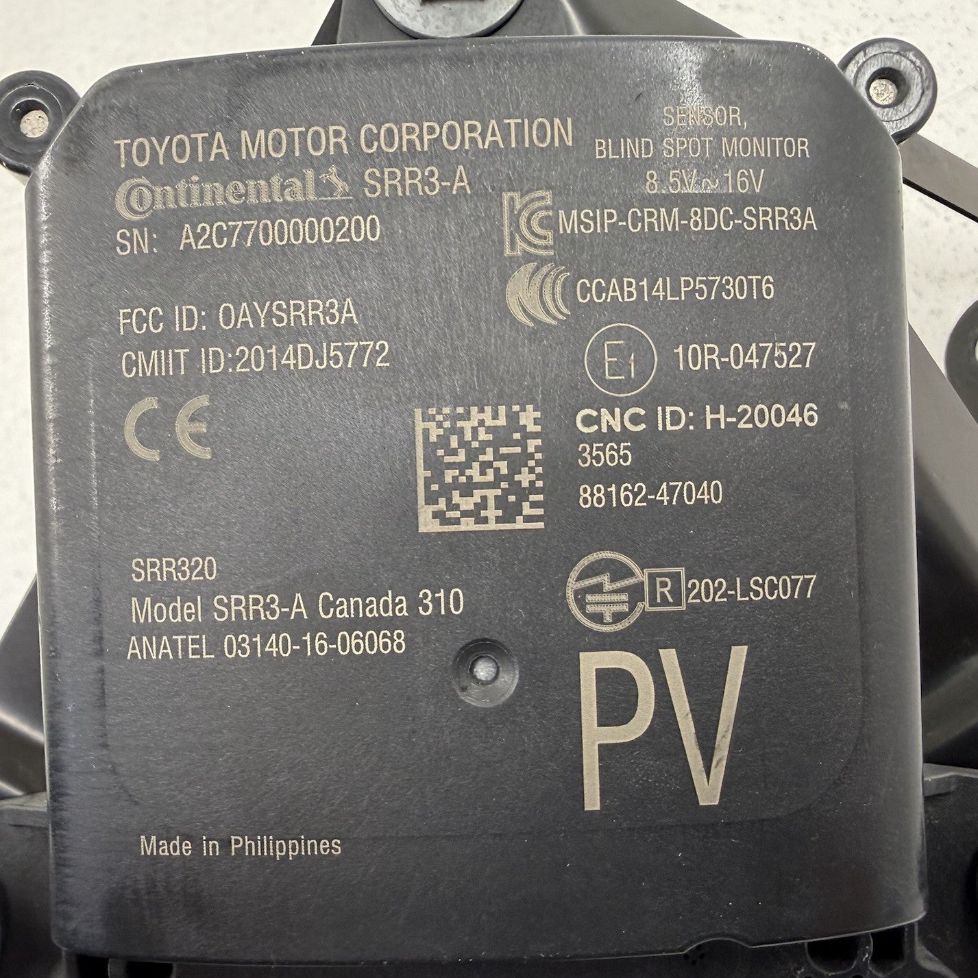 21-22 Toyota Prius Prime Right Rear Blind Spot Radar Sensor 88162-47040 OEM
