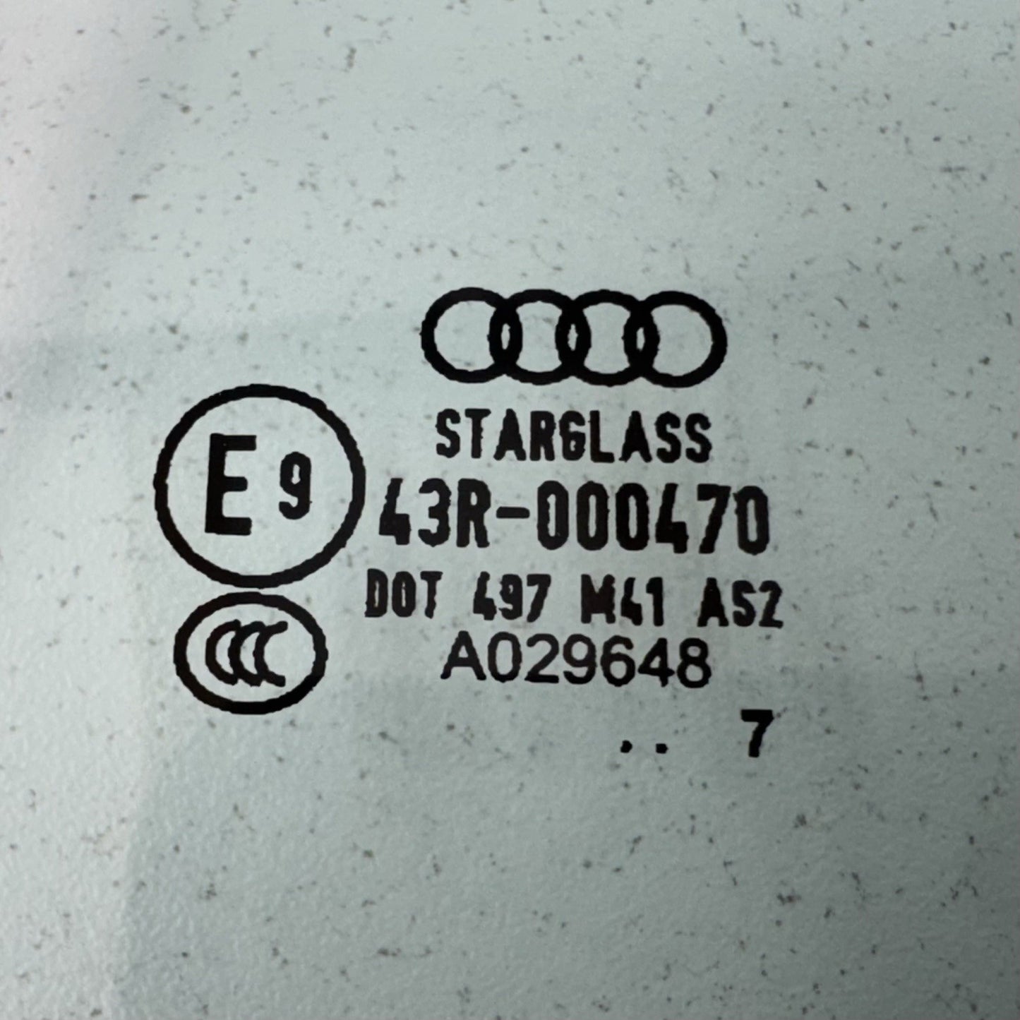 08-15 Audi TT Convertible Passenger Right Door Glass Window OEM
