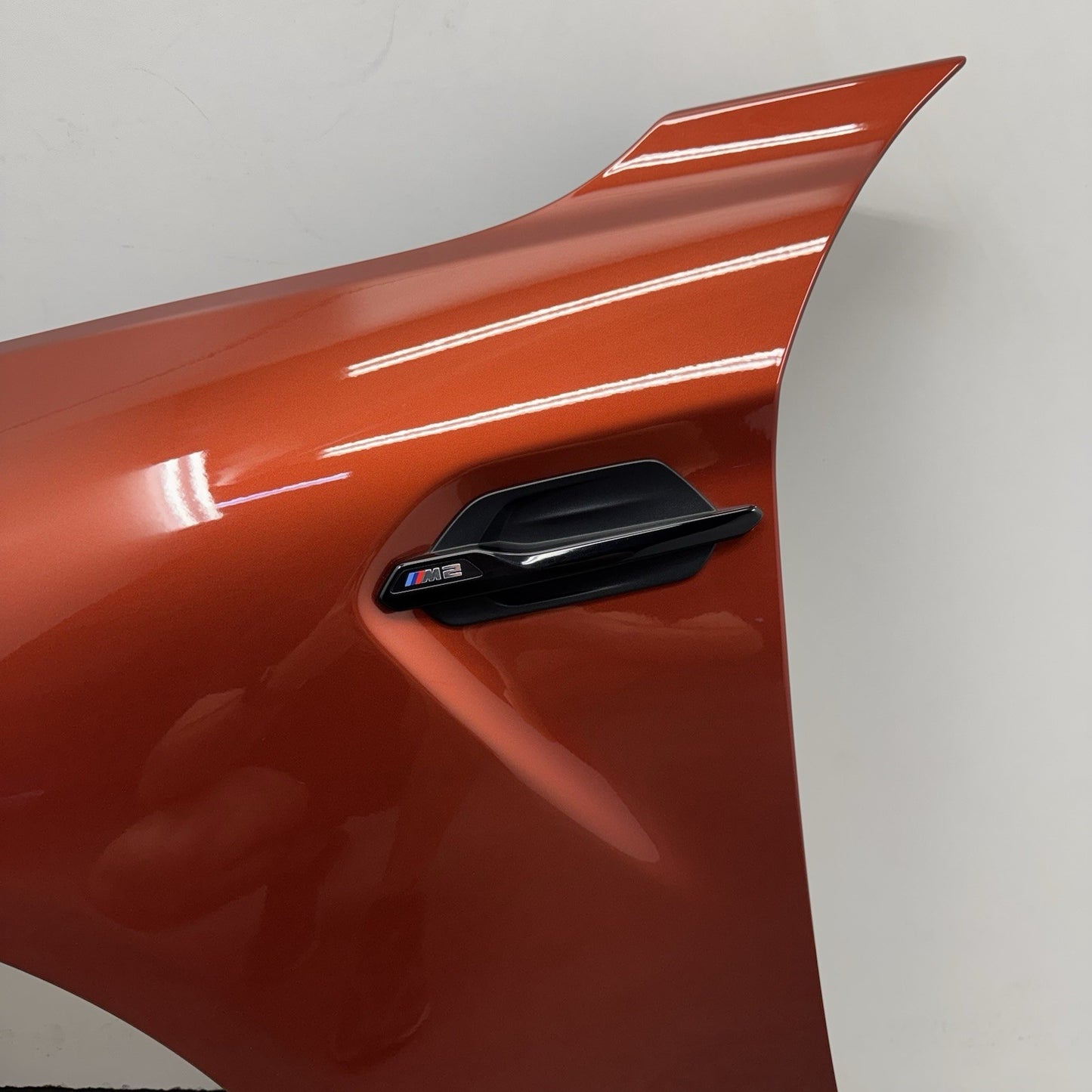 16-21 BMW M2 F87 Driver Left Front Fender Panel W/ Emblem Sunset Orange OEM